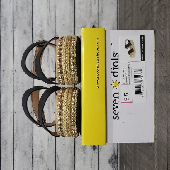 Seven Dials-Berenice Platform Sandals Black Size 5.5M - Picture 10 of 10